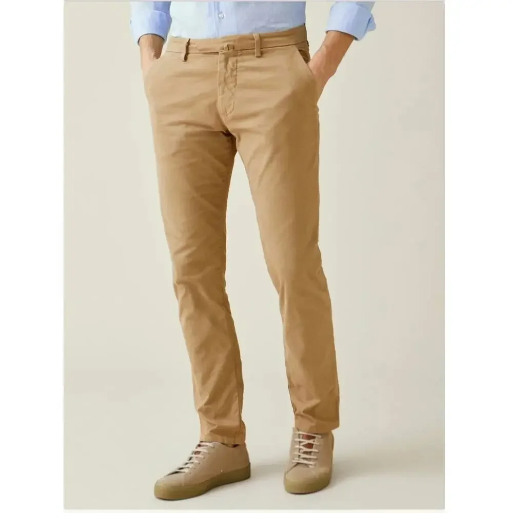 Luca Faloni Cortina Chino Men 30 IT46 Pant Made in Italy Trouser 30x29 Camel Tan